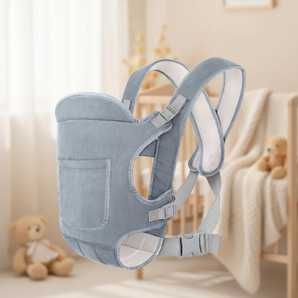 Gray baby carrier on a white background
