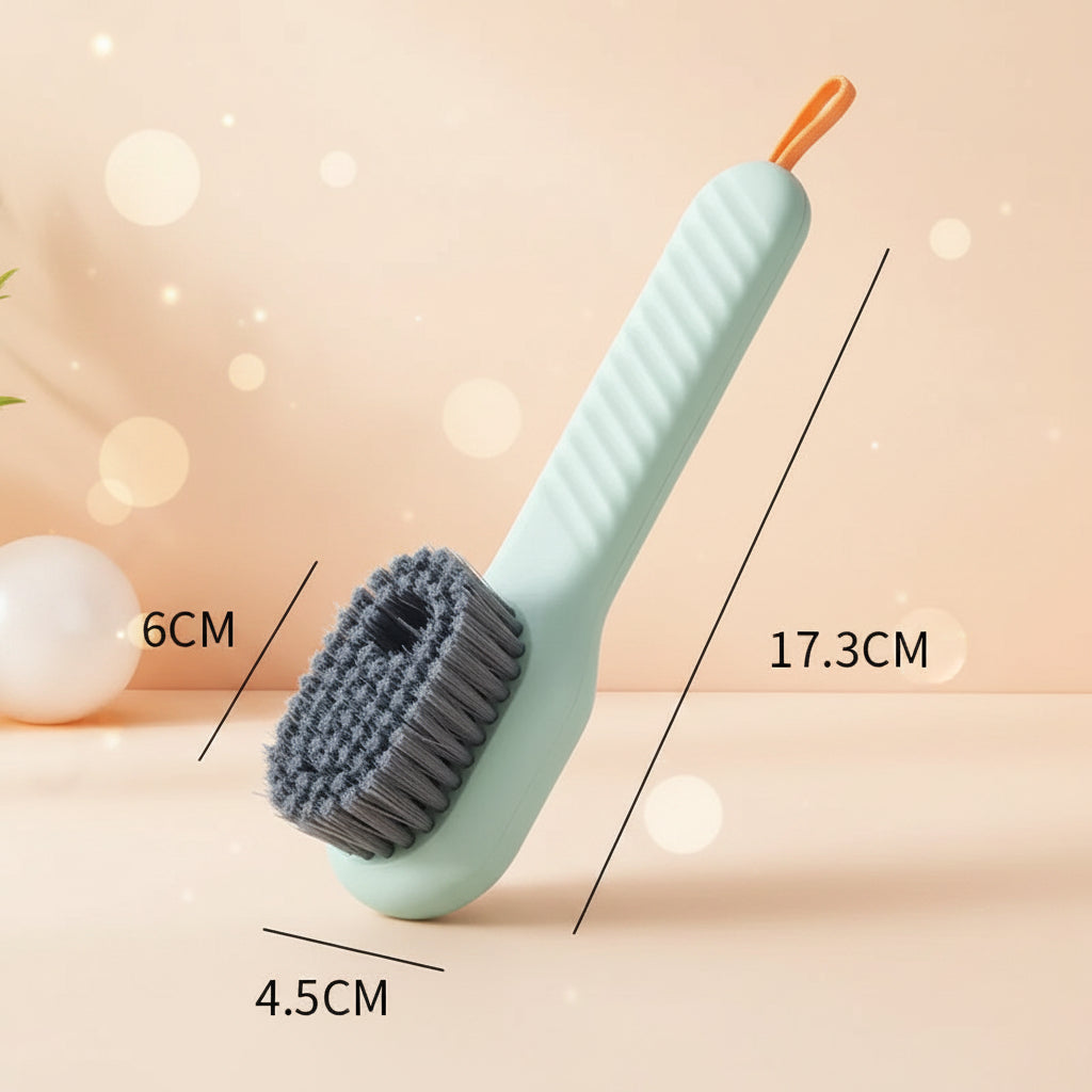 Cleaning brush with measurements on a white background