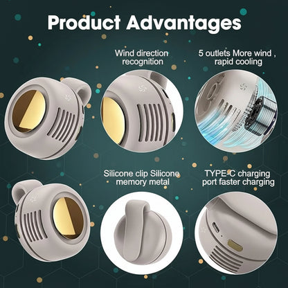 Product advantages of a cooling device with features listed on a green background