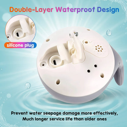 White silicone plug with double-layer waterproof design on a white background