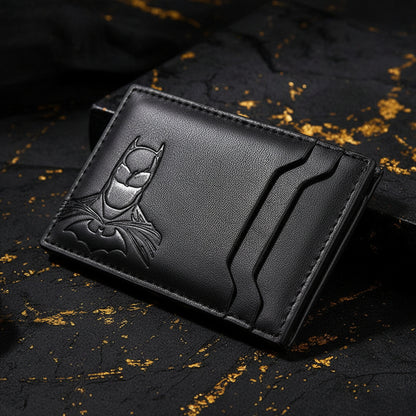 Black wallet with Batman logo on a white background