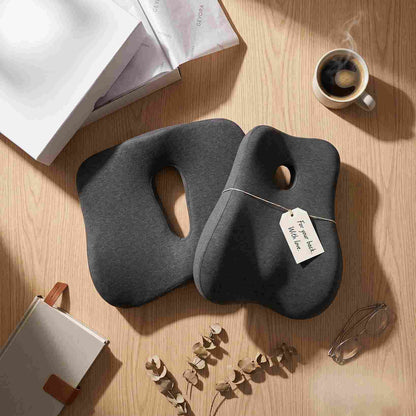 Memory Foam Seat Cushion & Lumbar Support Pillow – Ergonomic Chair Pad