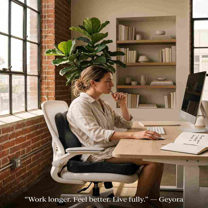 Memory Foam Seat Cushion & Lumbar Support Pillow – Ergonomic Chair Pad