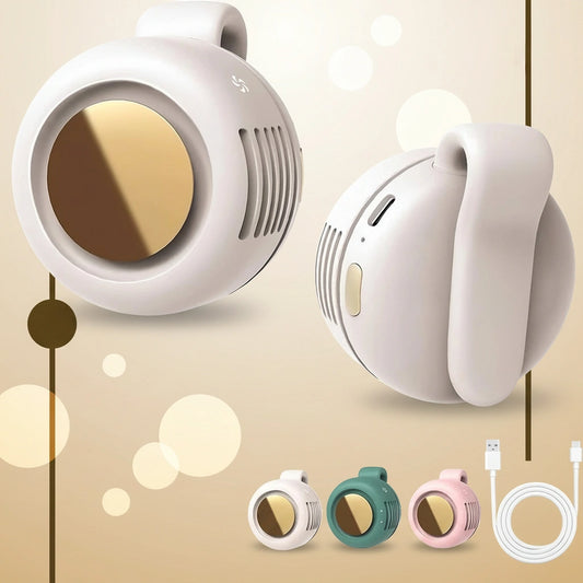 White electronic device with a circular design on a beige background
