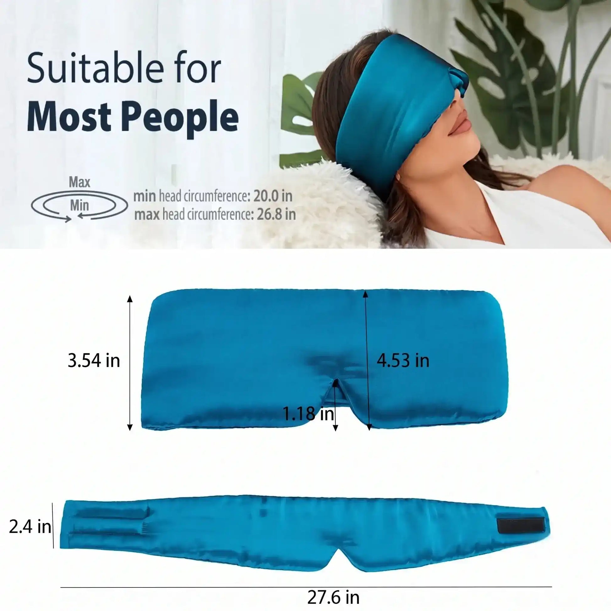 women sleeping ans showing product sizes and measurements