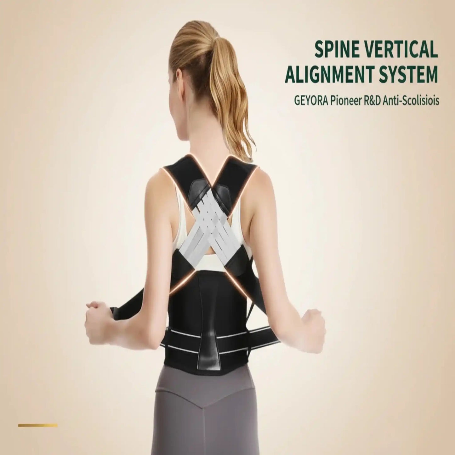 spinr alignment with posture brace, a women showing