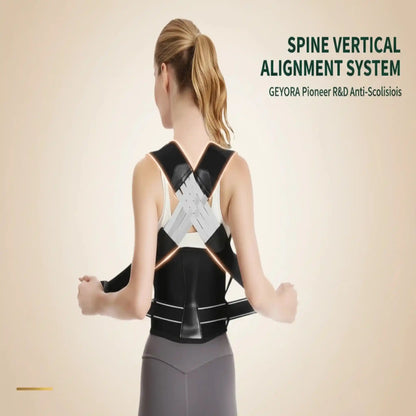 spinr alignment with posture brace, a women showing
