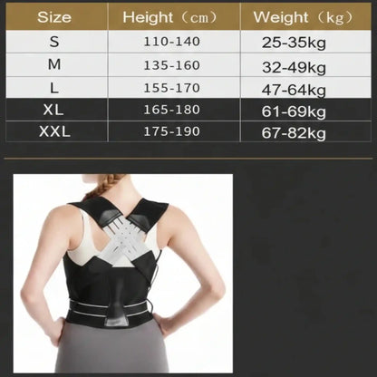 sizes of the posture corrector